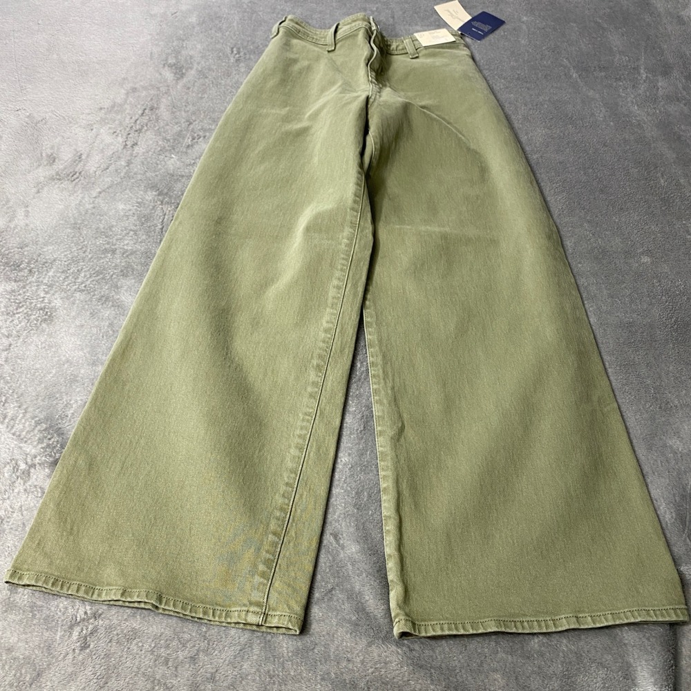 Universal Thread Wide Leg Jeans Womens 2 Olive Green Sailor High Rise Denim